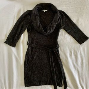 Mini Sweater Dress with Cowl Neck